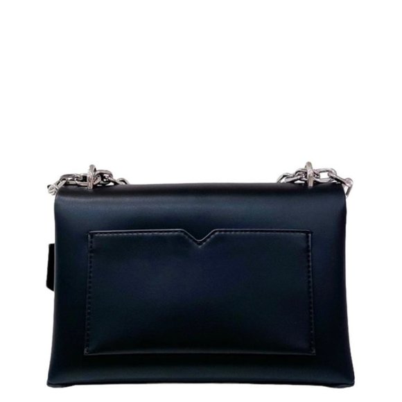 NWT - Authentic Michael Kors Cece Medium Flap Chain Shoulder Bag Black/Silver - Picture 5 of 7